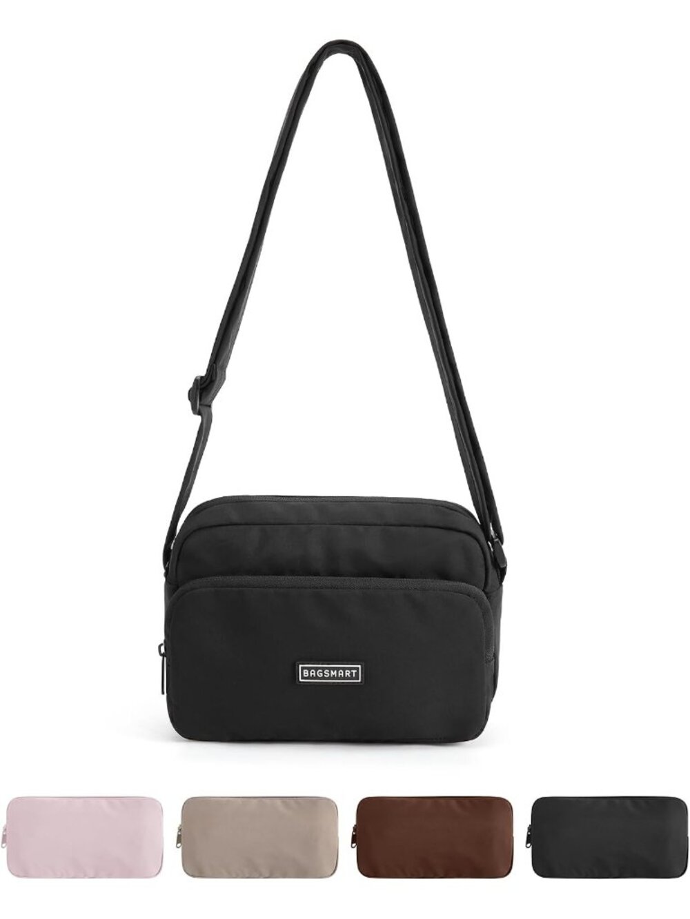 👜Women's Black Mini Foldable Crossbody Bag Waterproof Travel Shoulder Purse